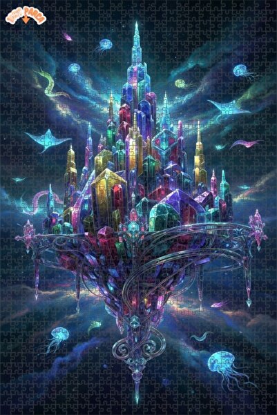 Esranın Dünyası Crystal City Exploration Double-Layer Framed Wooden Puzzle 10...