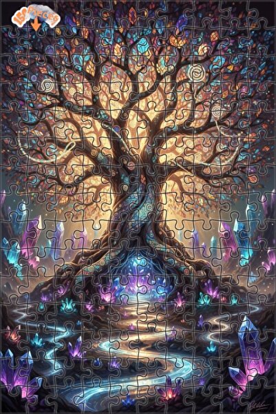 Esranın Dünyası Magical Crystal Tree Oil Painting Lookalike Art Double-Layer ...