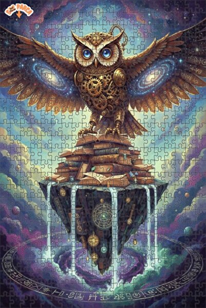 Esranın Dünyası Mysterious Knowledge Mechanical Owl Oil Painting Lookalike Do...
