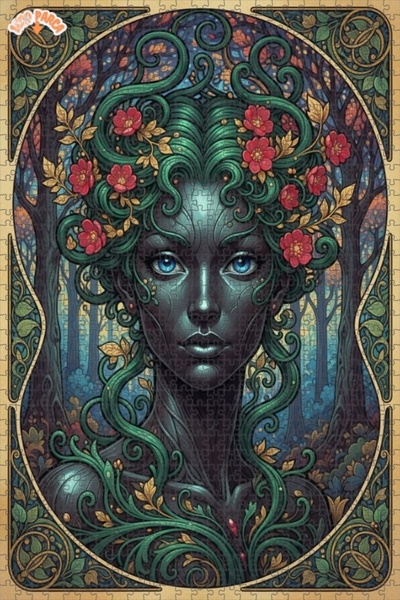 Esranın Dünyası Forest Fairy Oil Painting Lookalike Art Nouveau Double-Layer ...