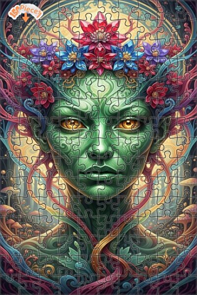 Esranın Dünyası Green Forest Fairy Oil Painting Lookalike Double-Layer Framed...