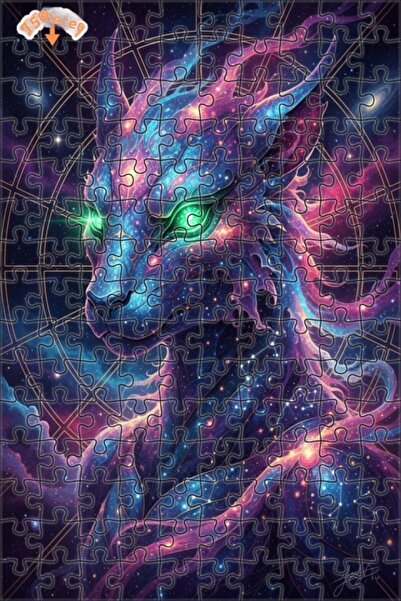 Esranın Dünyası Galactic Cat Presence Double-Layer Framed Wooden Puzzle 150 P...