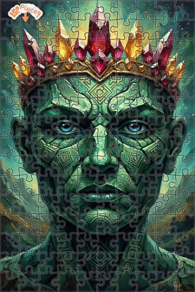Esranın Dünyası Green King's Mysterious Crown Oil Painting Lookalike Double-L...