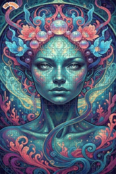 Esranın Dünyası Mysterious Woman Portrait Watercolor Look Art 500 Pieces 50X30