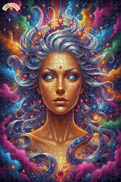 Esranın Dünyası Space Queen Cosmic Beauty Oil Painting Double-Layer Framed Wo...