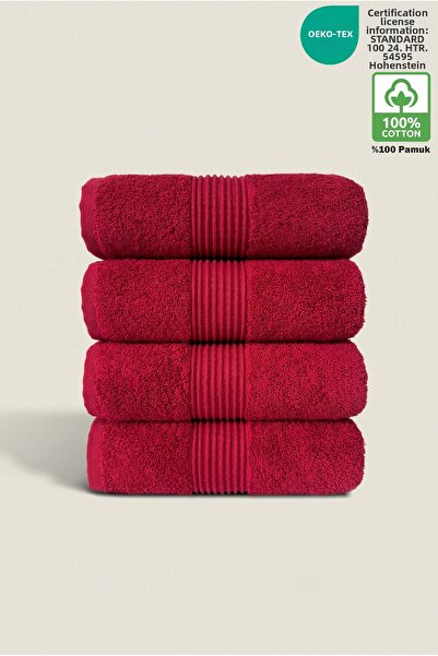 Ellaline 4-Piece Hand and Face Towel Set 100% Cotton Certified Bathroom and K...