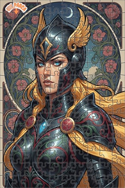 Esranın Dünyası Fabulous Warrior Woman Oil Painting Lookalike Double-Layer Fr...