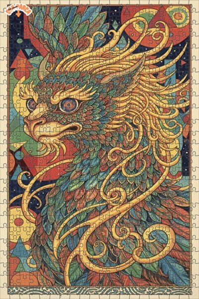 Esranın Dünyası Fantastic Feathered Creature Oil Painting Lookalike Double-La...