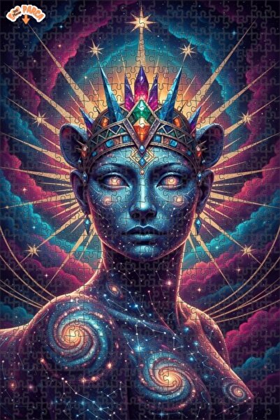 Esranın Dünyası Space Goddess Looking Wood Puzzle with Double-Layer Frames 50...