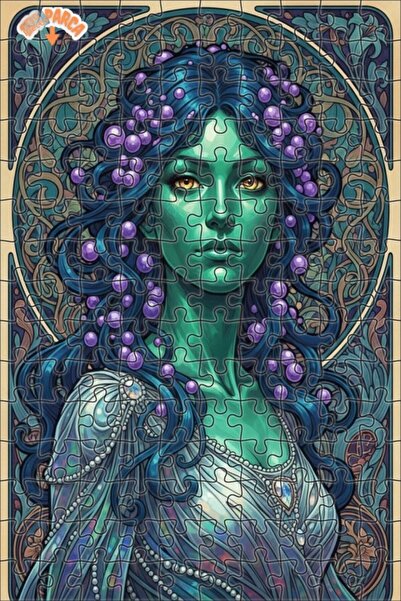 Esranın Dünyası Green Fairy Artwork Oil Painting Lookalike Double-Layer Frame...