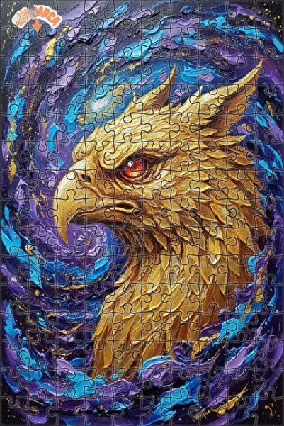 Esranın Dünyası Golden Eagle Oil Painting Lookalike Abstract Art Double-Layer...