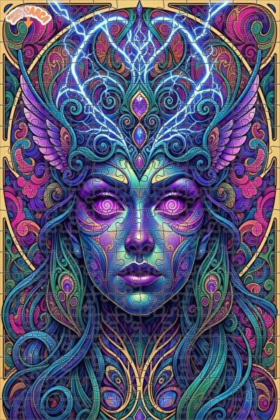 Esranın Dünyası Magical Energy Goddess Oil Painting Lookalike Double-Layer Fr...