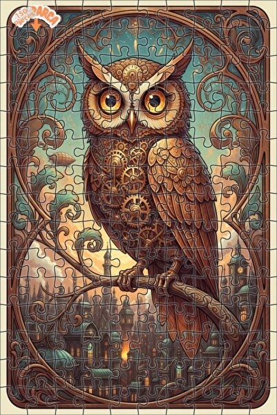 Esranın Dünyası Steam Mechanical Owl Art Double Layer Framed Wooden Puzzle 15...