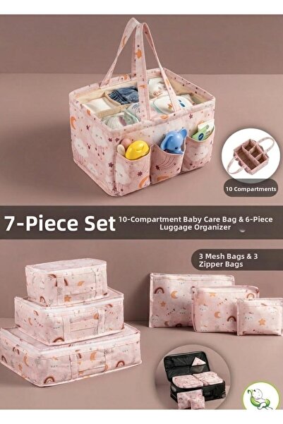 MorPort 7-Piece Set I 6-Piece Set Patterned Multi-Purpose Organizer in Suitca...