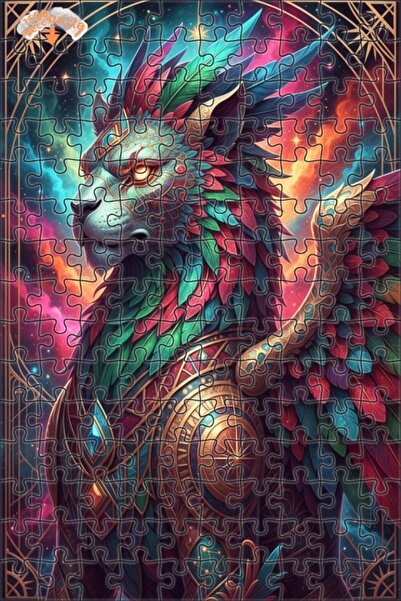 Esranın Dünyası Majestic Cosmic Lion Double-Layer Framed Wooden Puzzle 150 Pi...