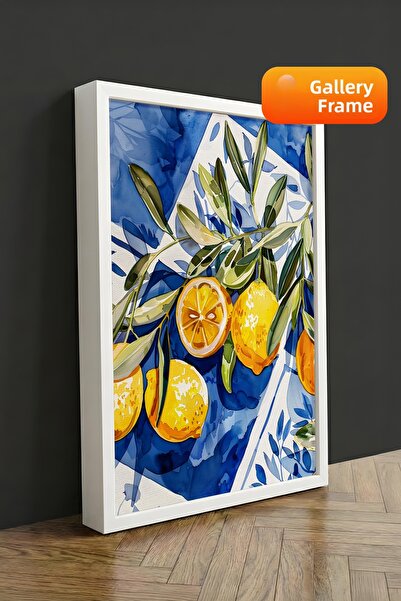 Zestia Πίνακας σε καμβά με λευκό πλαίσιο Lemon Branches Premium Series No 112022