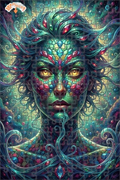 Esranın Dünyası Crystal Bodyed Cosmic Woman Oil Painting Look Art Puzzle 150 ...
