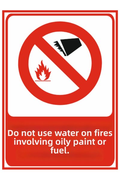 HiperAD Reklam Do Not Use Water on Oil Paints, Fuel, or Fires Dekota – 3 mm F...