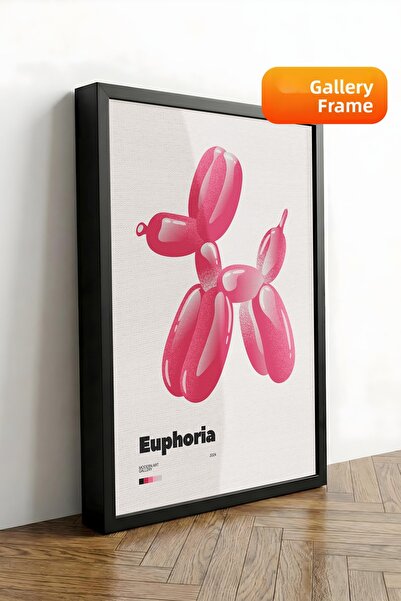 Zestia Εκτύπωση σε καμβά με μαύρο πλαίσιο Pink Balloon Dog Premium Series No ...