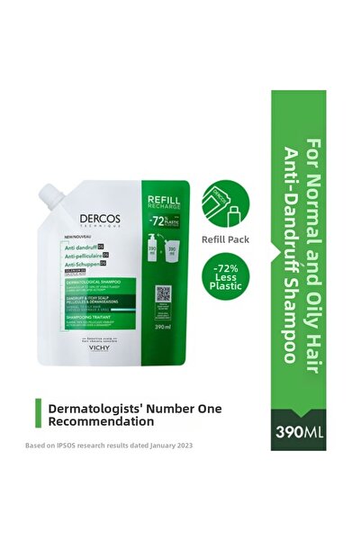 Vichy Dercos Hair Care Shampoo for Normal/Oily Hair Refill Pack 390 ml