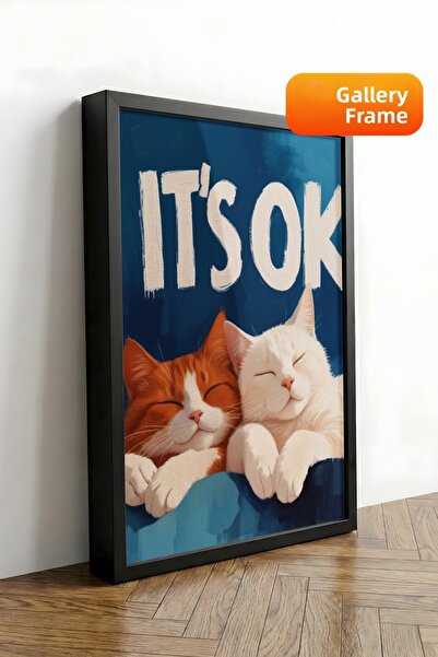 Zestia Εκτύπωση σε καμβά με μαύρο πλαίσιο It's OK Tipographic Humor Premium S...