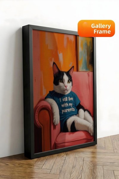 Zestia Πίνακας σε καμβά με μαύρο πλαίσιο Resting Cat – Stilize Ev Premium Ser...