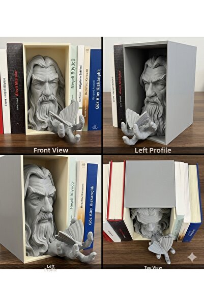 BMS3D Gandalf 3D Book Nook - Book Nook Bookends and Shelf Decor - Lotr Series