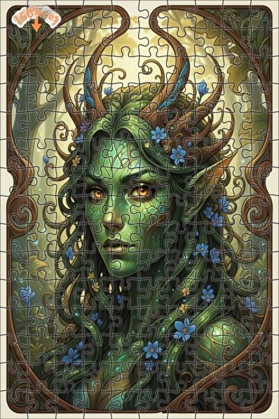 Esranın Dünyası Forest Fairy Art Looking Oil Painting Double-Layer Framed Woo...