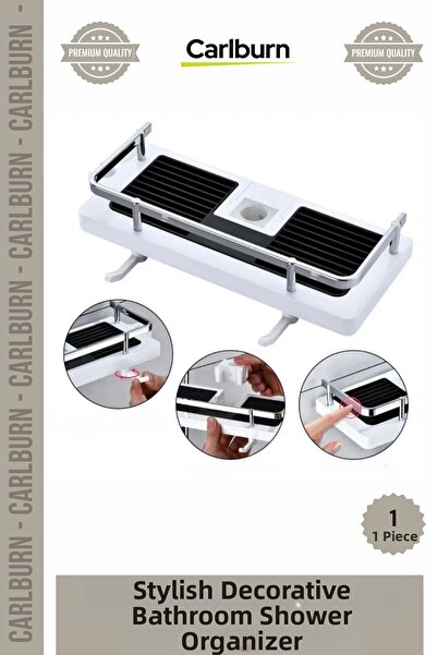 Carlburn Special Production 24mm Shower Rod Compatible Functional Shampoo Hol...