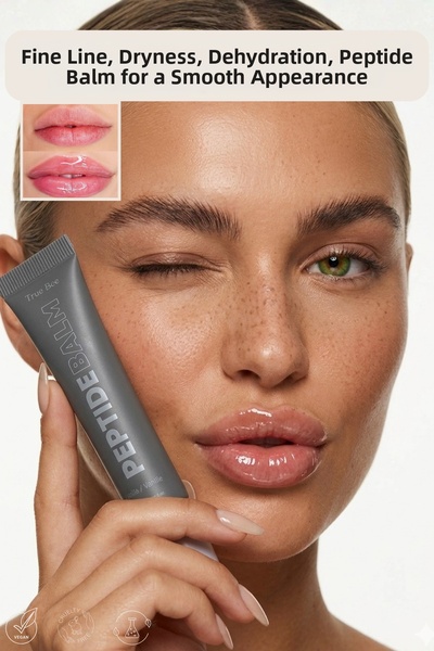 True Bee مرطب شفاه مكثف، مزيل للخطوط الدقيقة، ملمع ومنعم للشفاه، بلسم بيبتيد ...