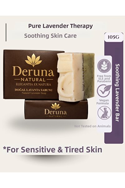 DERUNA NATURAL صابون اللافندر الطبيعي - زبدة الشيا - العناية المريحة المدعومة...