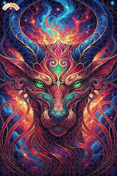 Esranın Dünyası لغز الأسد الكوني الغامض - لوحة زيتية مكونة من مزدوج الطبقات إ...