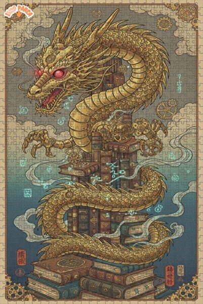 Esranın Dünyası لغز خشبي من نوع ماجيك ويزدوم دراجون مزدوج الطبقات إطارًا 1000...