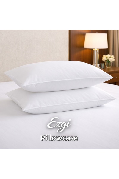 Ezgi 100% Cotton Akfil Hotel Type Cover Pillowcase – Thick Fabric Durable Pil...
