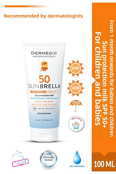 DERMEDIC صنبريلا حليب الحماية من الشمس للأطفال والرضع بمعامل حماية 50+ 100 مل