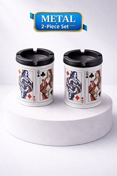 LE PARİS Σετ των 2 |   Τασάκι τσιγάρων χωρίς καπνό με μεταλλικό κάλυμμα κάδου...