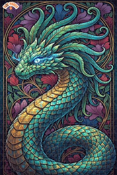 Esranın Dünyası لغز خشبي مؤطر بطبقتين من فن التنين السحري 500 قطعة 50x30