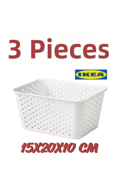 IKEA Λευκό καλάθι 15x20x10 εκ. (3 τεμάχια)