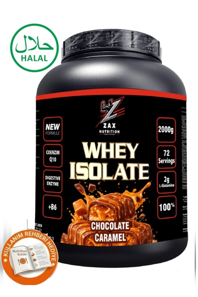 zax nutrition بروتين مصل اللبن المعزول 2000 جرام بنكهة الكراميل والشوكولاتة 7...