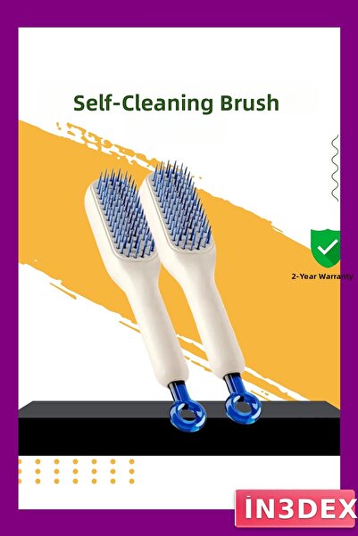 İN3DEX Massage Hair Brush with Automatic Hair Cleaning Feature