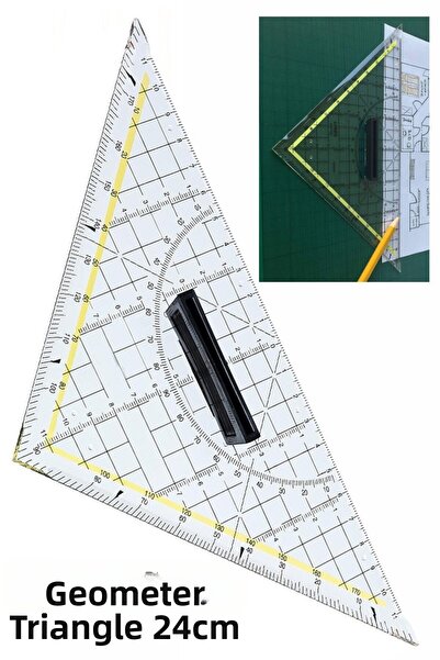 Artlantis Riglă triunghiulară Geoder 24 cm 1 bucată Echer geometric Geoderic ...