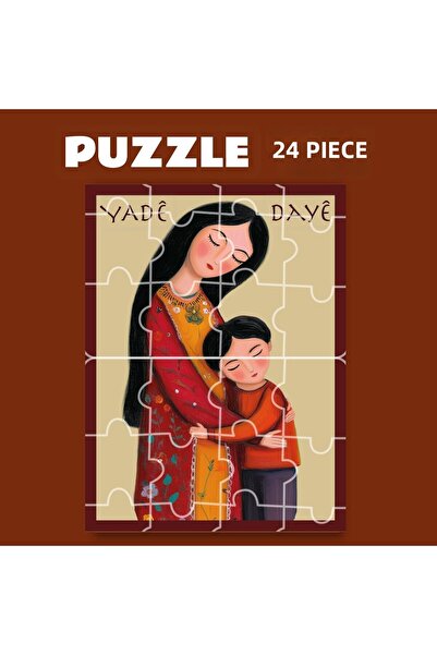 ZERYA Pazil Bi Kurdî Yadê Dayê Anne - Kurdish Puzzle Jigsaw (24 Pieces - A5)
