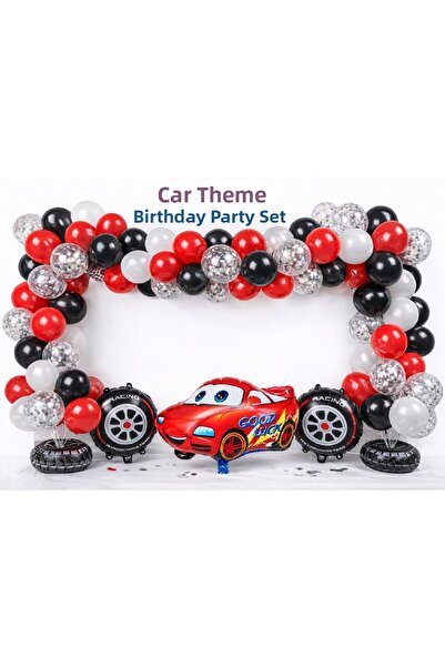 Laviyosa Σετ διακοσμητικών γενεθλίων με θέμα το αγωνιστικό αυτοκίνητο με 70 μ...