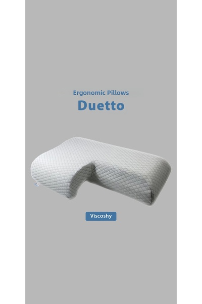 Viscoshy ™   Duetto Orthopedic Double Pillow Lover Pillow with Neck Support V...