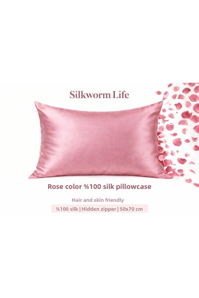 silkwormlife غطاء وسادة من الحرير الخالص 100% قطعة واحدة (50 × 70)