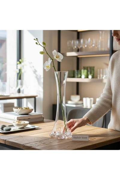 ariana sytle 40 cm Glass Decorative Elephant Leg Vase