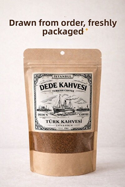 Dede Kahvesi Turkish Coffee Traditional Stone Mill Medium-Light Roasted Quali...
