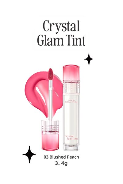 CLIO لون لامع مكثف لا يشعر بالالتصاق، لون Clio Crystal Glam (03 Peach Blushed)