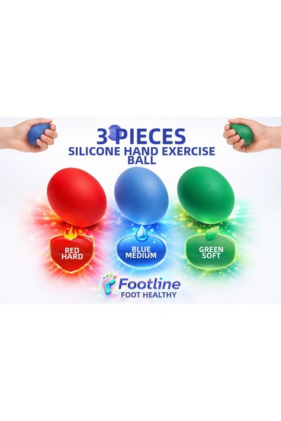 footlıne foot healthly 3 تقوية إصبع المعصم من السيليكون الصلب، كرة تمرين ضغط ...