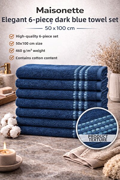 Maisonette Classy 50X100 cm Cotton Hand and Face Towels Set of 6 |   Large Si...